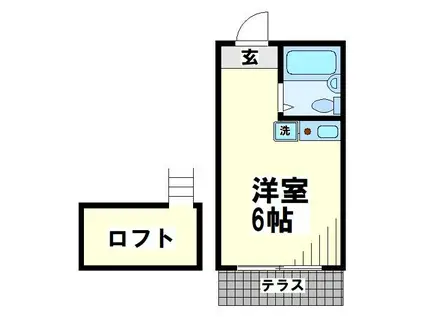 コーポメイプル(ワンルーム/1階)の間取り写真