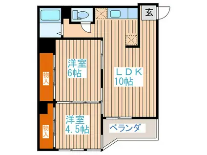 丸繁ビル(2LDK/4階)の間取り写真