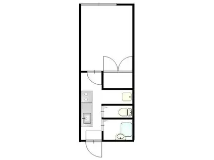 エステート峯(1K/1階)の間取り写真