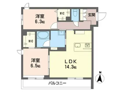 サンフェルト(2LDK/2階)の間取り写真