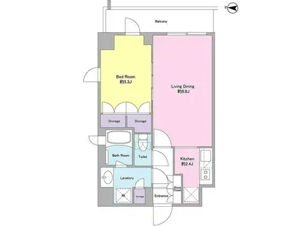 サイクラメント鷺宮(1LDK/5階)の間取り写真