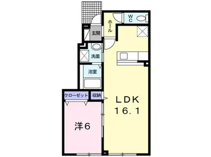 パレスミノル(1LDK/1階)の間取り写真