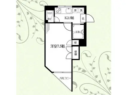 T-2ND(1K/1階)の間取り写真