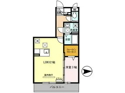 サウスメゾンエーデルワイス(1LDK/1階)の間取り写真