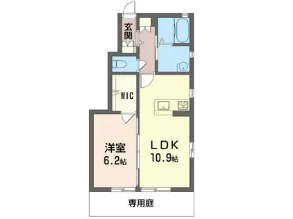 グランスクエアB(1LDK/1階)の間取り写真