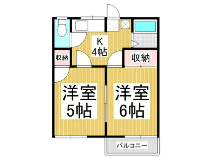 フォーブルエイト(2K/2階)の間取り写真