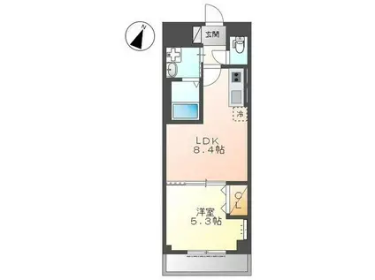 京急本線 梅屋敷駅(東京) 徒歩10分 3階建 築5年(1LDK/1階)の間取り写真