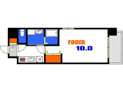 フジタワーマンション(1K/2階)の間取り写真