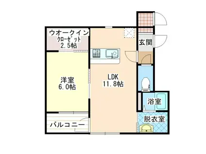 美瑛町扇町B-2(1LDK/2階)の間取り写真