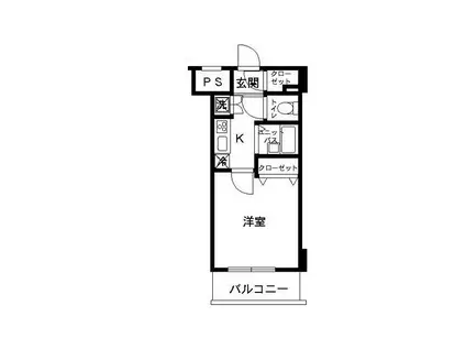 スカイコートヴィーダ五反田ウエスト(1K/10階)の間取り写真