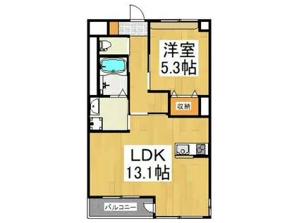 GRACIOUS(1LDK/3階)の間取り写真