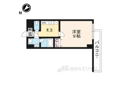 エンゼルプラザイースト1(1K/8階)の間取り写真