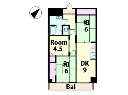 パレス南海(3DK/2階)の間取り写真