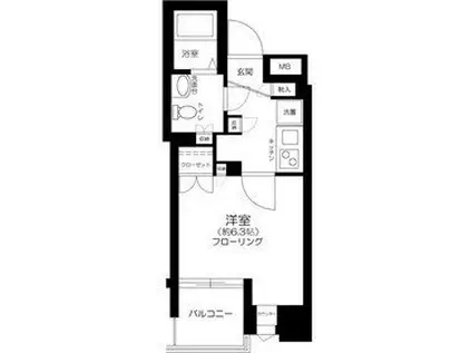 グランスイート月島リエール(1K/1階)の間取り写真