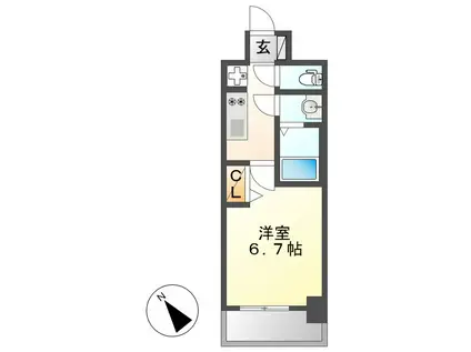 アステリ鶴舞エーナ(1K/4階)の間取り写真