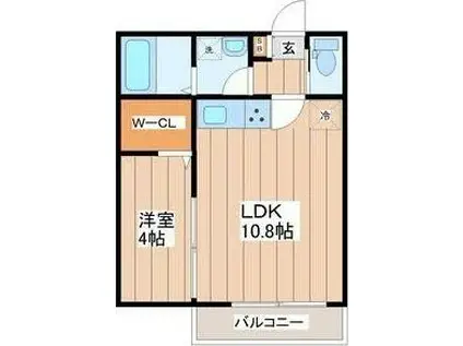 LINO小松島(1LDK/3階)の間取り写真