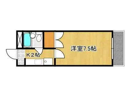 サンファスト甲府(1K/2階)の間取り写真