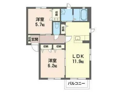 スカイクローバー(2LDK/2階)の間取り写真