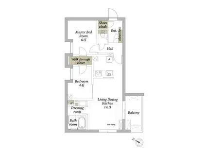 リコラータ(2LDK/2階)の間取り写真