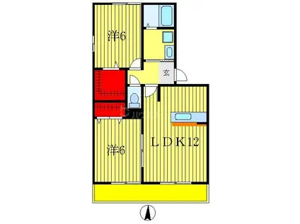 FERME(2LDK/2階)の間取り写真