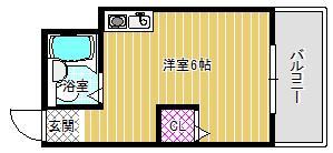 レディースマンションファーム(ワンルーム/1階)の間取り写真