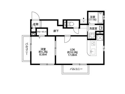 アムール パスティック(1LDK/1階)の間取り写真