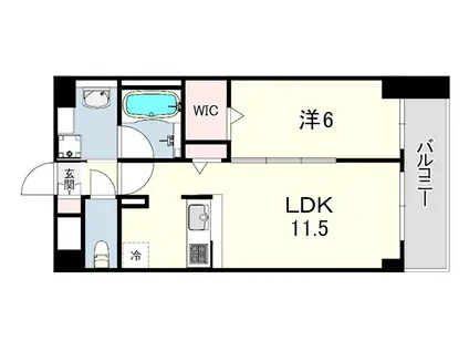 ブルーメ本山(1LDK/1階)の間取り写真