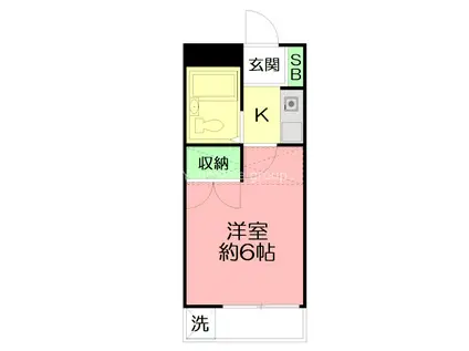 湘南サクラメント(1K/2階)の間取り写真