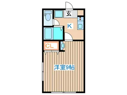 エステートピア池上(1K/1階)の間取り写真