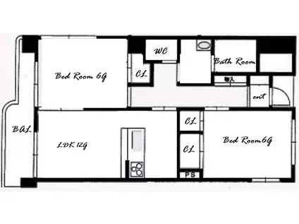 CASAベラヴィスタ福田(2LDK/3階)の間取り写真
