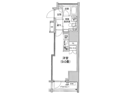 アイルイムーブル日本橋(ワンルーム/4階)の間取り写真