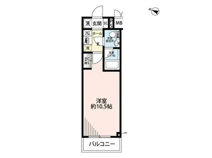 プレール・ドゥーク中板橋II(1K/3階)の間取り写真