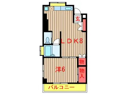 ブオナスタンザ西習志野(1LDK/2階)の間取り写真