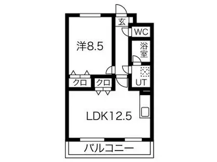 プリミエールツイン(1LDK/1階)の間取り写真
