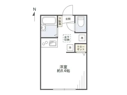 リブラブ四谷(ワンルーム/1階)の間取り写真