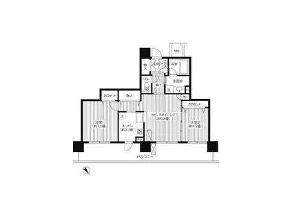 グランピラー高井戸(2LDK/10階)の間取り写真