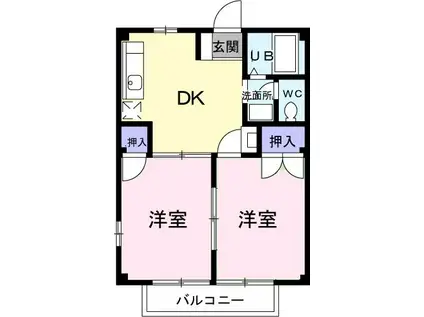 アクティブ齊藤(2DK/1階)の間取り写真