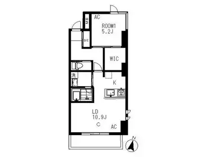 コスモ和光12(1LDK/6階)の間取り写真
