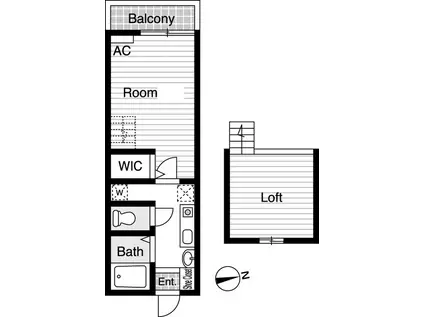 RKレジデンス宮田町(1K/2階)の間取り写真