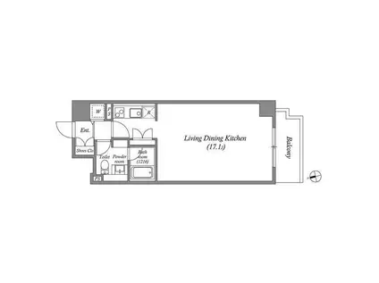 南堀江アパートメントシエロ(ワンルーム/7階)の間取り写真