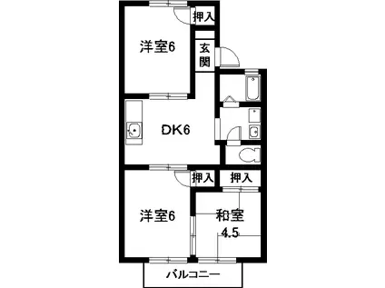 セントラル南(2LDK/1階)の間取り写真