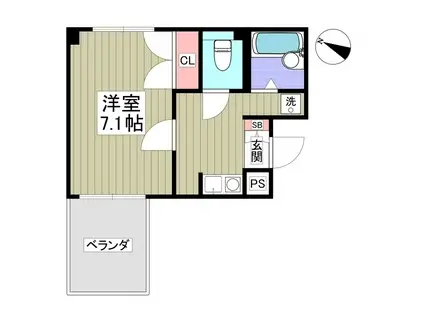 VIDA014(1K/7階)の間取り写真