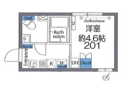 AVANTAGE EBISU アヴァンタージュ恵比寿(1K/1階)の間取り写真