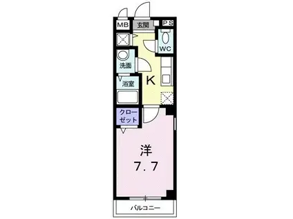 ハイビレッジ六甲(1K/2階)の間取り写真