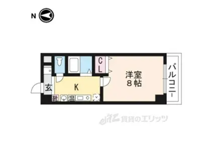 ROOMS OOJI(1K/4階)の間取り写真