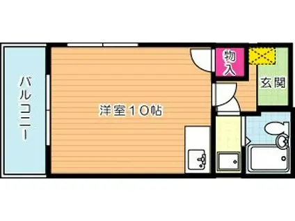 シティハイツ中津口(ワンルーム/6階)の間取り写真