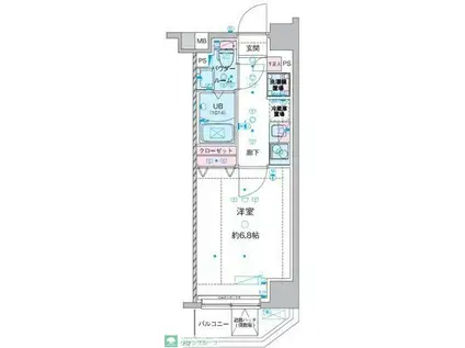 GENOVIA西川口IV(1K/2階)の間取り写真