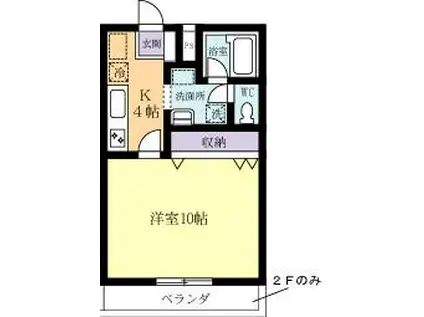タカタハイツ(1K/2階)の間取り写真