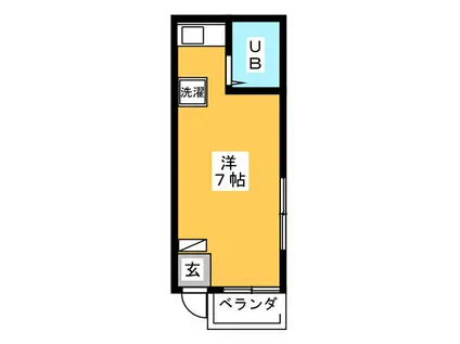 コーポアキ(ワンルーム/1階)の間取り写真