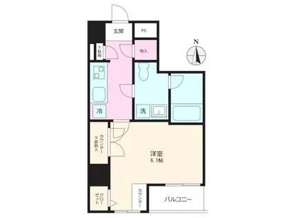 スカイコート文京江戸川橋(1K/7階)の間取り写真